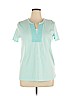 Basic Editions 100% Cotton Blue Short Sleeve Top Size XL - photo 1