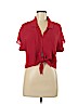 Shinestar 100% Polyester Red Short Sleeve Blouse Size S - photo 1