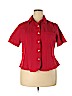 Emma James Red Short Sleeve Button-Down Shirt Size 18 - photo 1