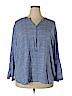 grand & greene 100% Rayon Blue Long Sleeve Blouse Size 3X - photo 1