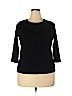 Lauren by Ralph Lauren 100% Cotton Black 3/4 Sleeve Top Size 2X - photo 1