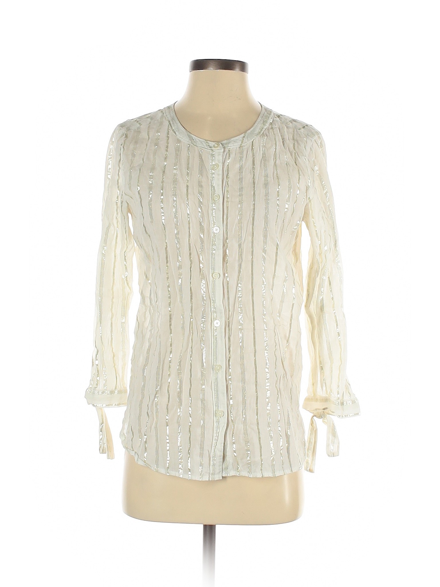 Ann Taylor LOFT Women White Long Sleeve Button-Down Shirt S | eBay