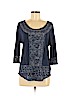 Lucky Brand Blue 3/4 Sleeve Top Size M - photo 1