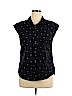 Merona 100% Cotton Black Short Sleeve Button-Down Shirt Size XL - photo 1