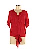Heart Soul Red Short Sleeve Blouse Size S - photo 1