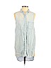 Rails 100% Lyocell Blue Sleeveless Button-Down Shirt Size S - photo 1