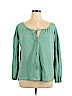 Caslon 100% Cotton Green Long Sleeve Top Size XL - photo 1