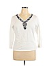 Notations White Long Sleeve Top Size XL - photo 1