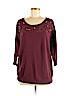 LC Lauren Conrad Burgundy Short Sleeve Top Size XL - photo 1