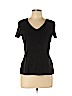 Ann Taylor Factory Black Short Sleeve Top Size L (petite) - photo 1