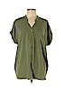 IMNYC Isaac Mizrahi 100% Polyester Green Short Sleeve Blouse Size L - photo 1
