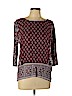 Lucky Brand 100% Viscose Burgundy 3/4 Sleeve Blouse Size L - photo 1
