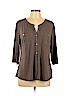 Ellen Tracy Gray 3/4 Sleeve Blouse Size L - photo 1
