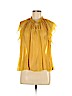 Ulla Johnson 100% Silk Yellow Short Sleeve Silk Top Size 9 - photo 1