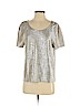 H&M 100% Polyester Gold Short Sleeve Top Size XS - photo 1