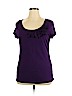 Ann Taylor LOFT Purple Short Sleeve Top Size XL - photo 1