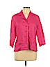 Talbots 100% Linen Pink 3/4 Sleeve Button-Down Shirt Size 14 - photo 1