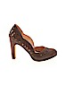 Miss Albright 100% Leather Brown Heels Size 8 - photo 1