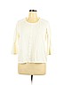 Basic Editions 100% Cotton Ivory 3/4 Sleeve Top Size XL - photo 1
