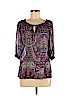 Aqua 100% Polyester Purple 3/4 Sleeve Blouse Size M - photo 1