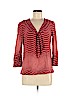 Tory Burch 100% Silk Red 3/4 Sleeve Silk Top Size 6 - photo 1