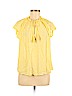 H&M 100% Viscose Yellow Short Sleeve Blouse Size 8 - photo 1