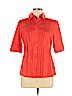 Lafayette 148 New York Red Short Sleeve Button-Down Shirt Size 6 - photo 1