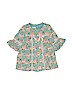 Bonnie Jean Floral Teal Short Sleeve Blouse Size 2T - photo 1