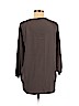 R | Label 100% Silk Gray Long Sleeve Silk Top Size M - photo 2