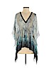 Roberto Cavalli 100% Silk Blue Short Sleeve Silk Top Size EU (IT) 38 / US 2 - photo 1