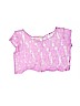 77Kids by American Eagle 100% Nylon Lace Purple Short Sleeve Blouse Size L (kids) - photo 1