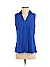 Express 100% Polyester Blue Sleeveless Blouse Size S (petite) - photo 1