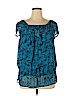 a.n.a. A New Approach 100% Polyester Blue Short Sleeve Blouse Size XL - photo 1