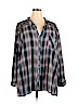 Bendy 100% Cotton Blue Long Sleeve Button-Down Shirt Size 3X - photo 1