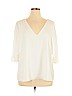 White House Black Market 100% Polyester White Short Sleeve Blouse Size XL - photo 1