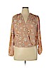 Elodie 100% Polyester Tan Long Sleeve Blouse Size XL - photo 1