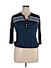 Self Esteem Blue 3/4 Sleeve Henley Size XL - photo 1