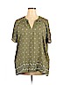 Old Navy 100% Polyester Green Short Sleeve Blouse Size XXL - photo 1