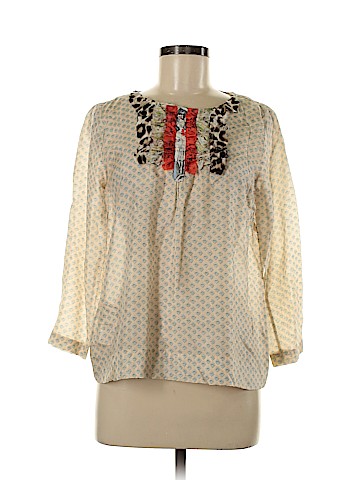 L.P.O by Laurence Maheo Long Sleeve Silk Top (view 1)