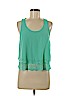 Double Zero 100% Polyester Green Sleeveless Blouse Size M - photo 1