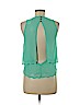 Double Zero 100% Polyester Green Sleeveless Blouse Size M - photo 2