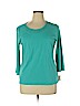 Talbots Outlet 100% Cotton Blue 3/4 Sleeve Top Size XL - photo 1