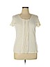 Talbots Outlet 100% Cotton Ivory Short Sleeve Top Size XL - photo 1
