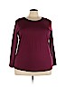 DressBarn Burgundy Long Sleeve T-Shirt Size 3X - photo 1