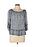 Lucky Brand Blue 3/4 Sleeve Blouse Size L - photo 1