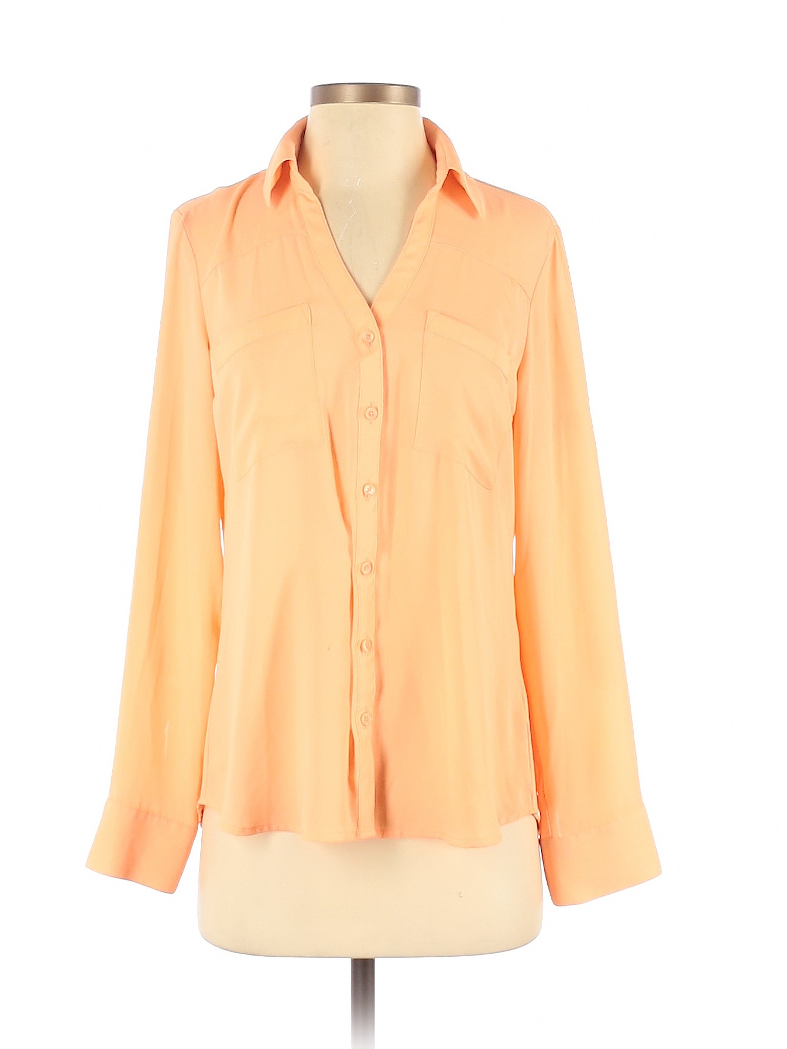 Express Women Orange Long Sleeve Blouse S | eBay