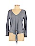 H&M 100% Linen Blue Long Sleeve Top Size M - photo 1
