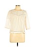 Arizona Jean Company 100% Cotton Ivory 3/4 Sleeve Top Size L - photo 1