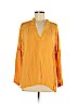 H&M 100% Viscose Gold Long Sleeve Blouse Size 6 - photo 1