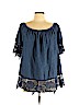 Unique Spectrum Blue Short Sleeve Blouse Size 2X - photo 1